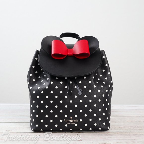 NWT Disney x Kate Spade New York Minnie Mouse Backpack in Black Multi - Picture 3 of 13